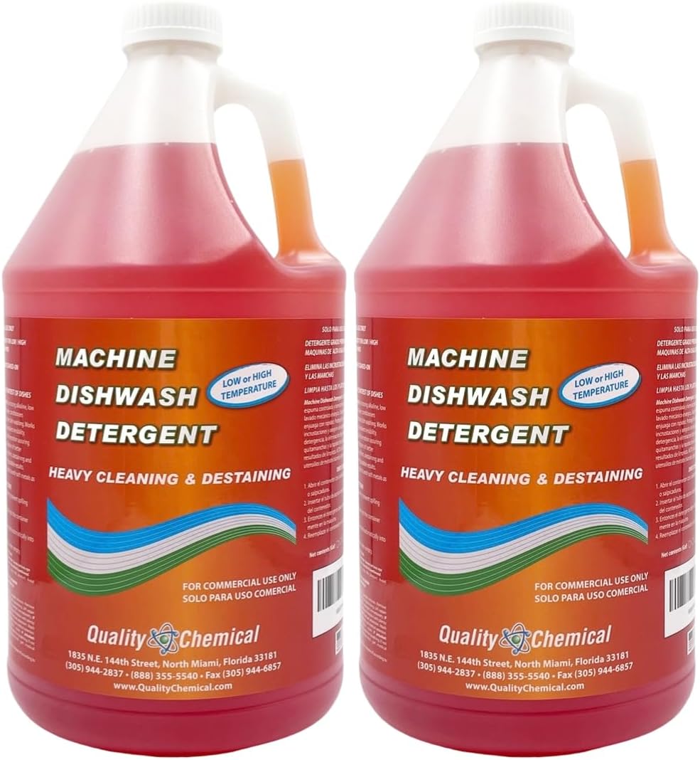 Machine Dishwash Detergent – Low or High Temp Commercial Dishwasher Detergent, Heavy Cleaning and Destaining – 128 oz