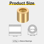 uxcell 4Pcs Sleeve Bearings, 10mm Bore x 16mm OD x 15mm Length