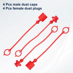 HARFINGTON 4Sets 1/4 Hydraulic Dust Cap, ISO5675 Male Dust Cap, Red