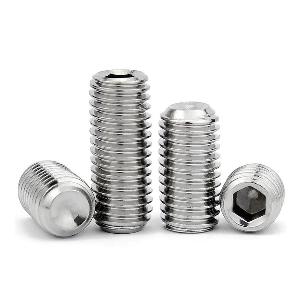 3/8-16 x 3/4'' (10 Pack) Set Screws, 304 Stainless Steel 18-8, Internal Hex Head Allen Drive Cup Point Screws (with Hex Key Wrench)