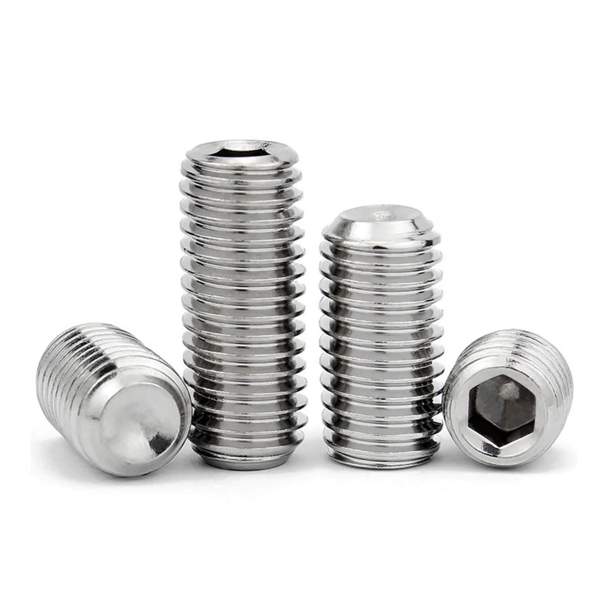 3/8-16 x 3/4'' (10 Pack) Set Screws, 304 Stainless Steel 18-8, Internal Hex Head Allen Drive Cup Point Screws (with Hex Key Wrench)