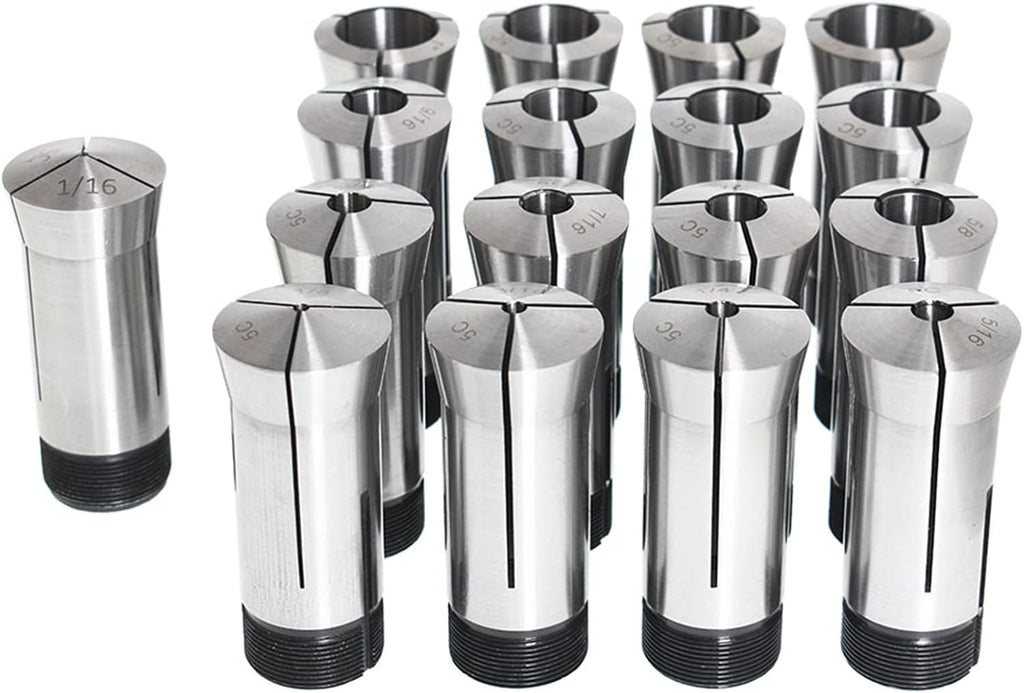 waltyotur 5C Collet Set 1/16-1-1/16" 5C CNC Milling Machine Tools 17 Pcs