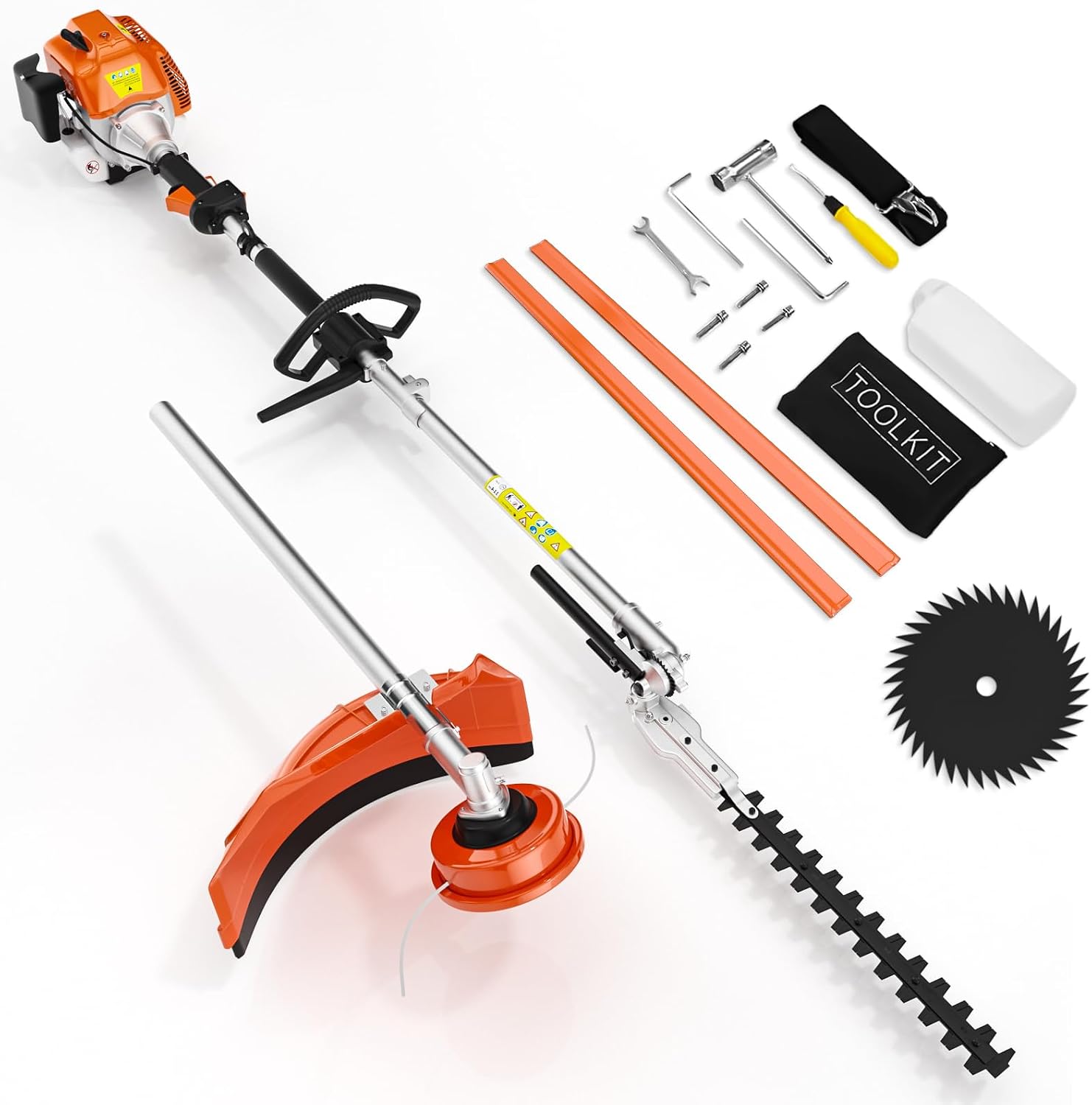 52cc 3 in 1 Multi Functional Trimming Tools, 2-Stroke Brush Cutter Gas Powered,Gas Weed Eater Trimmer with 3