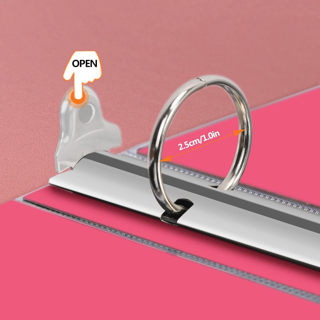 3 Ring Binder, Glitter 1 Inch Organizer (10.5'' x 11.5'') Holds 8.5'' x 11''Letter Size 300 Pages, Waterproof Durable