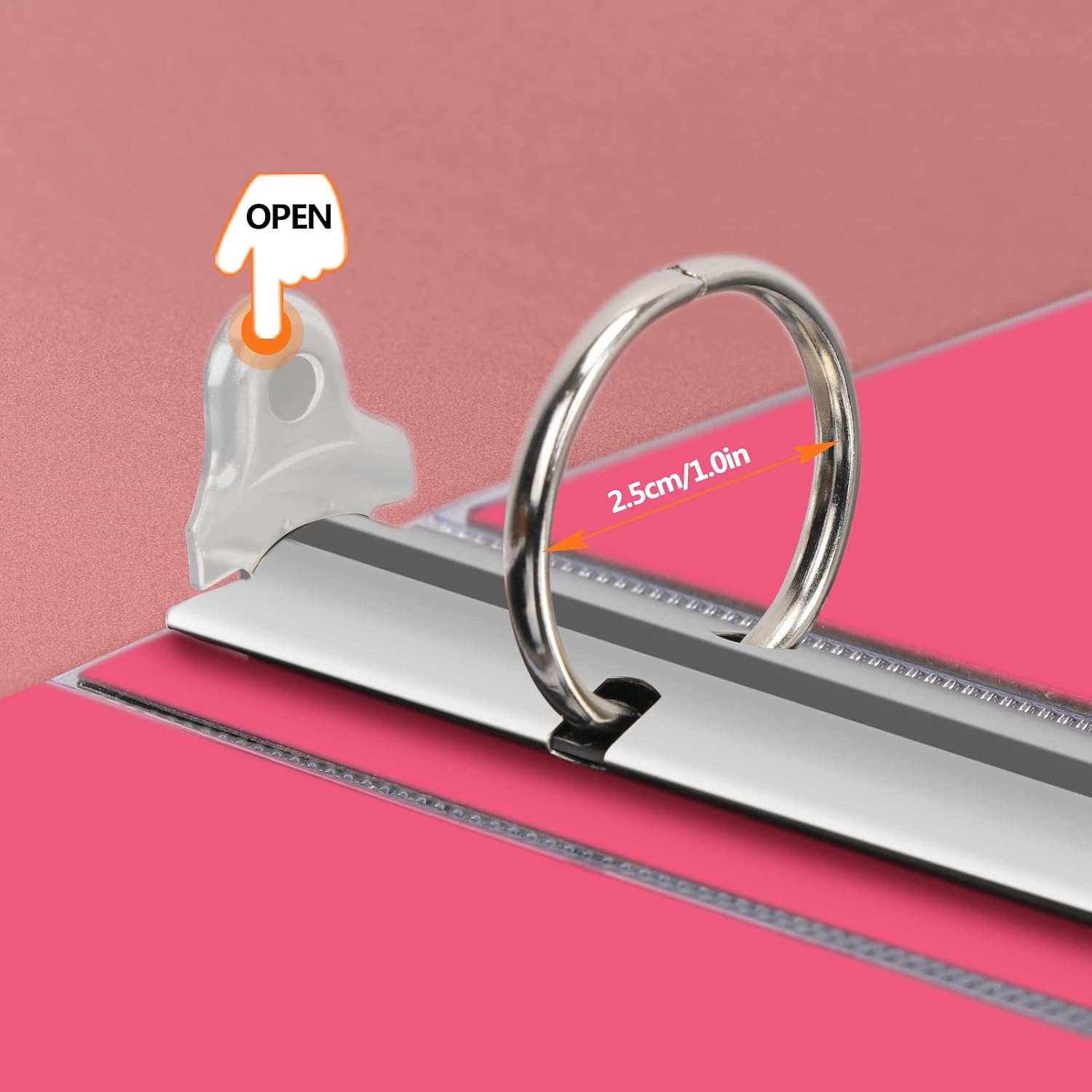 3 Ring Binder, Glitter 1 Inch Organizer (10.5'' x 11.5'') Holds 8.5'' x 11''Letter Size 300 Pages, Waterproof Durable
