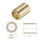 HARFINGTON 2pcs Sleeve Bearings 1/2" Bore 11/16" OD 1" Length Wrapped Oilless Bushing Brass Alloy for Transmission Conveyor System