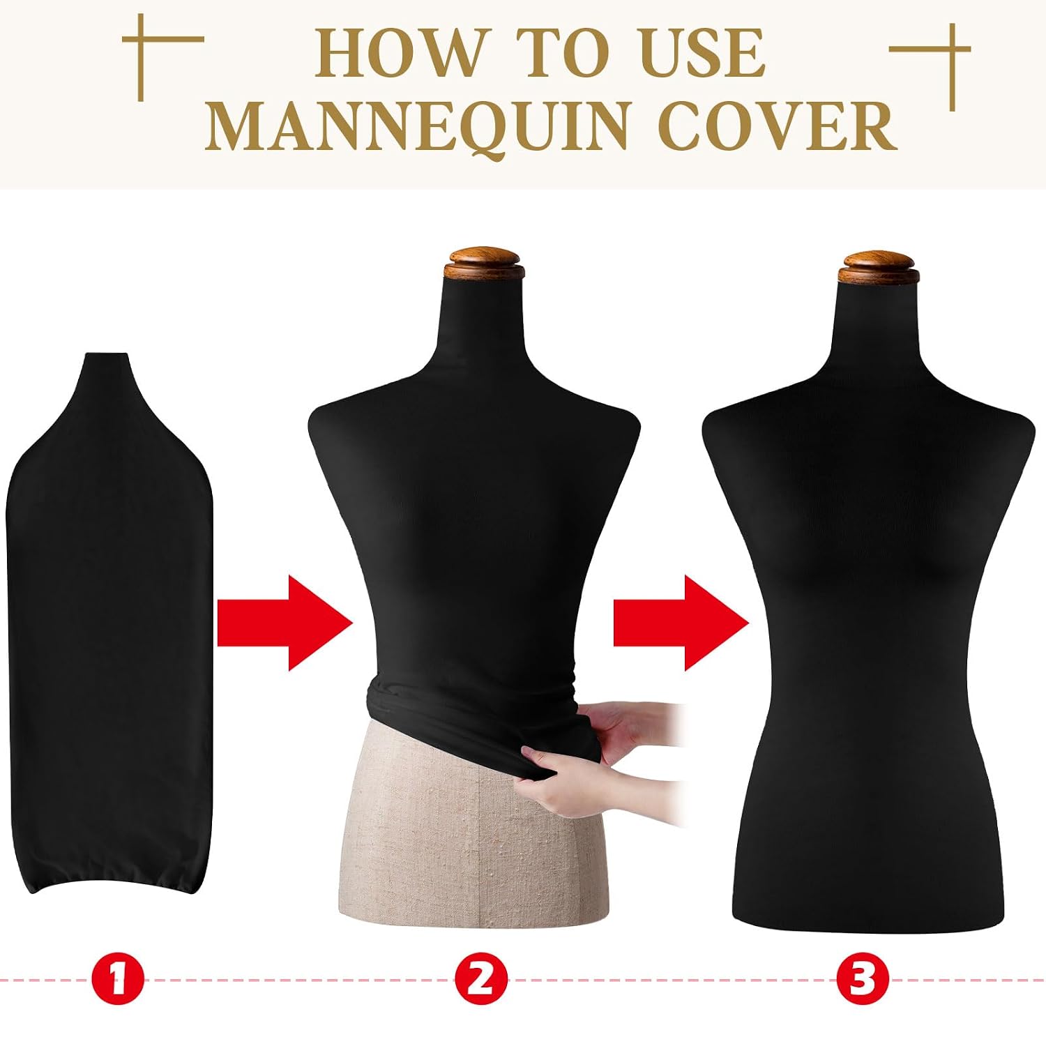 2 Pieces Mannequin Fabric Cover Soft Stretchy Clothing Upper Body Mannequin Cover for Retail Boutique Store Form