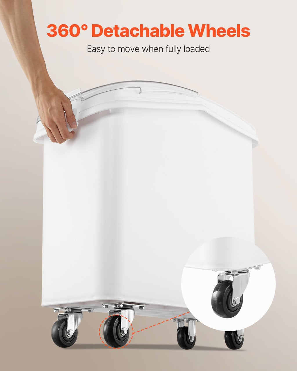 Ingredient Bin with Scoop 21 Gallon, 400 Cup Rice Storage Container