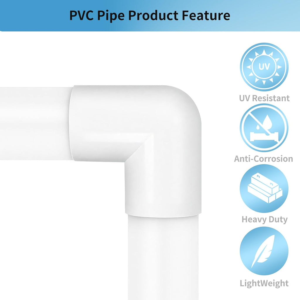 LESSO 6 Pack 1-1/2" 90 Degree PVC Elbow, 2-Way Right Angle Connectors
