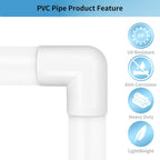 LESSO 6 Pack 1-1/2" 90 Degree PVC Elbow, 2-Way Right Angle Connectors