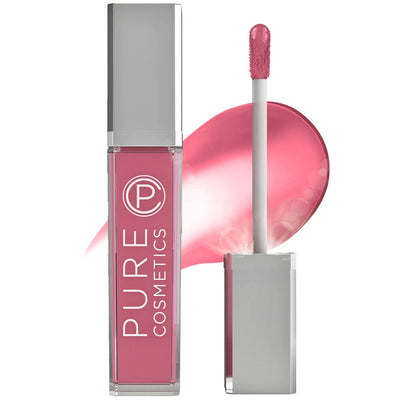 Pure Illumination Light-Up Lip Gloss with LED-Lit Applicator Brush + Side Mirror, Non-Sticky, Moisturizing Hydrating