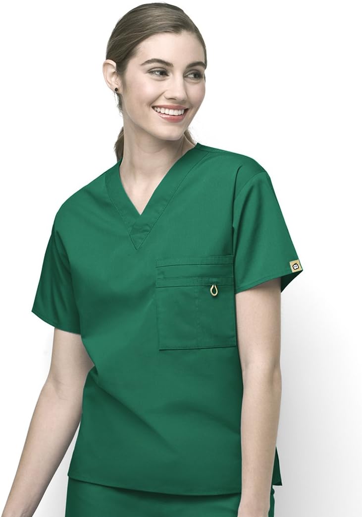 WonderWink unisex-adult Big The Alpha Unisex V-Neck Scrub Top, Navy, 4X-Large