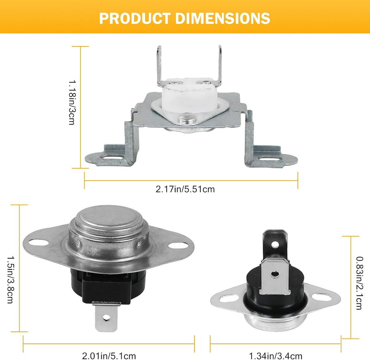 New Dryer Thermal Fuse, Dryer Thermostat, Blower Thermostat Replacement for LG DLEX4000B DLEX4000W DLEX4070V DLEX4070W