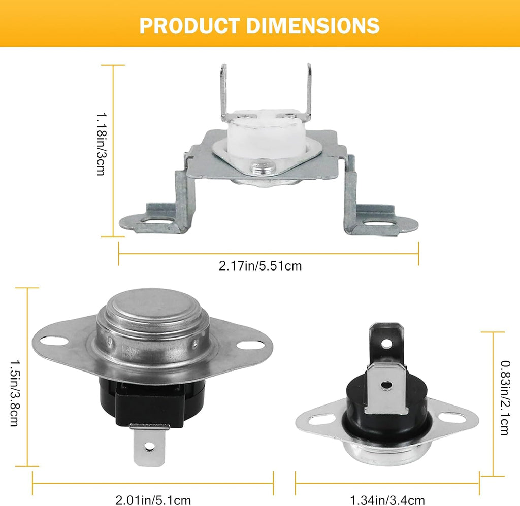 Dryer Thermal Fuse, Dryer Thermostat, Blower Thermostat Replacement for LG DLE7300VE DLE7300WE DLE7400WE DLEX0001TM