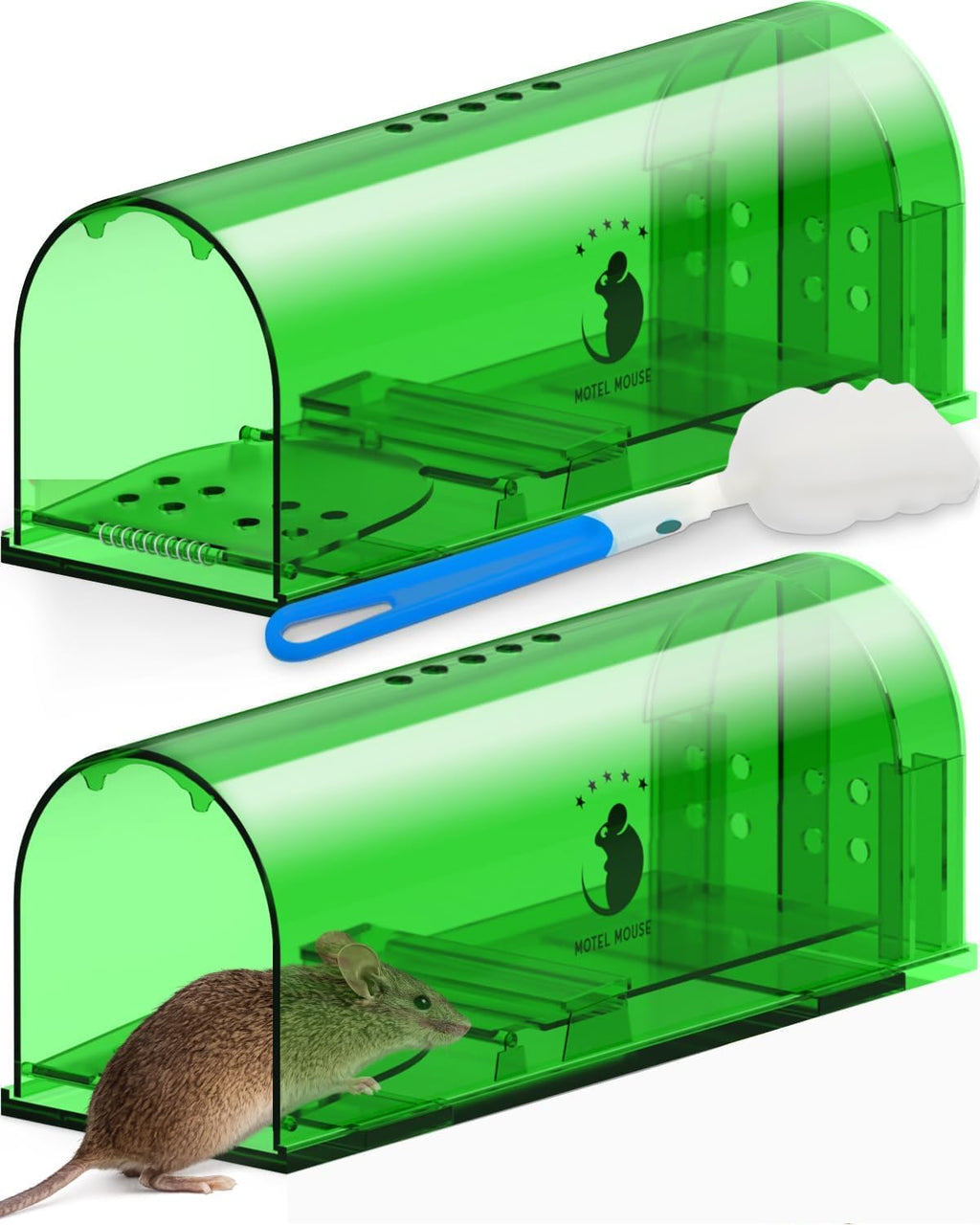 Humane No Kill Mouse Traps Live Catch & Release - 2 Pack | Kid & Pet Friendly • No Touch Release • Reusable Design •