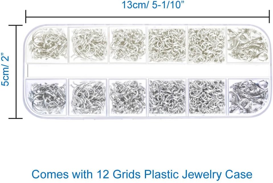 Jump Rings for Jewelry Making Supplies with Jump Ring Pliers (1200Pcs Dull Silver and Bright Silver)