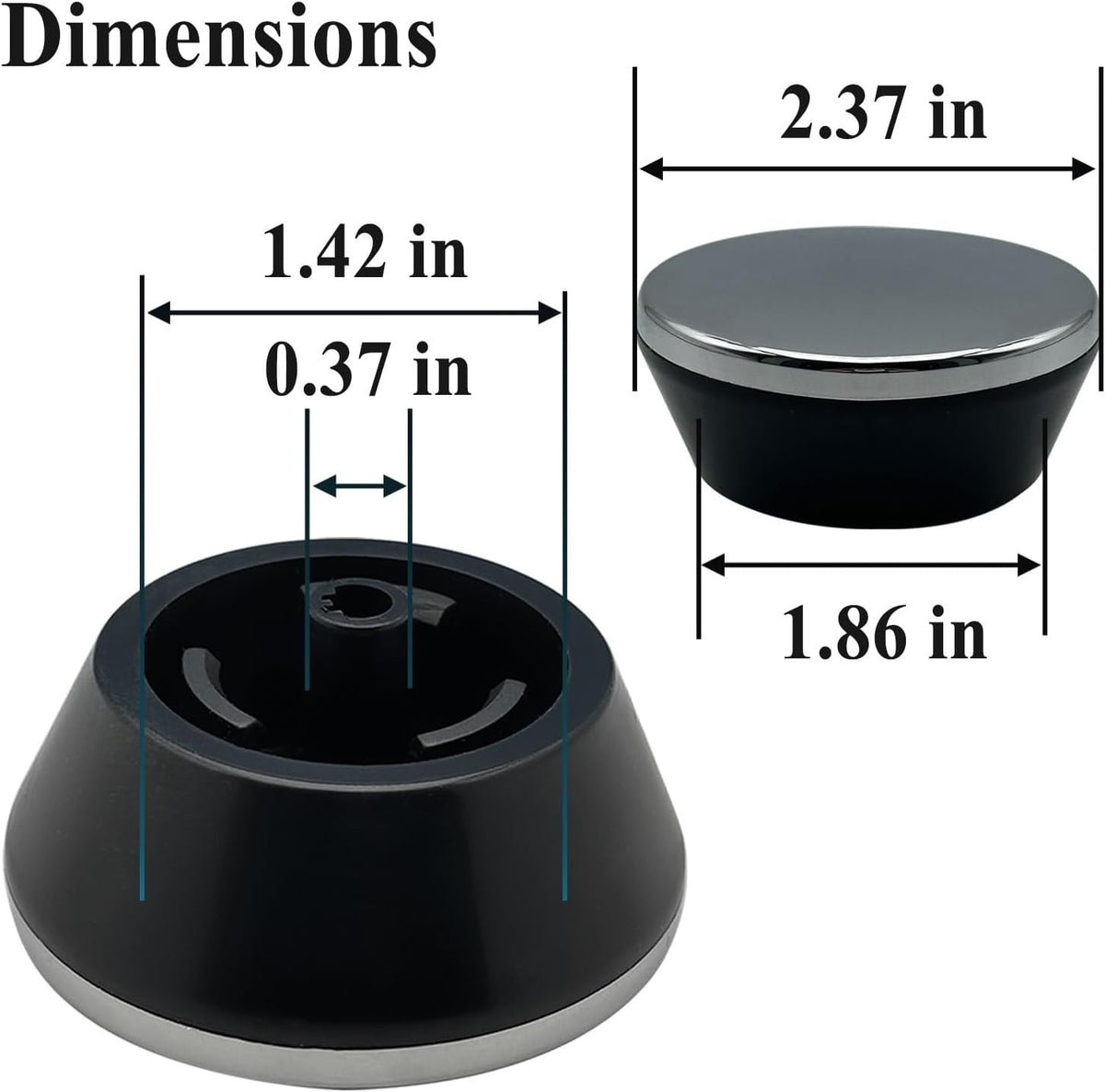 AEZ73913401 Knob Assembly Fits Washers and Dryers Chrome