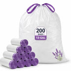 13 Gallon Tall Kitchen Trash Bags, 200 Count Lavender Scented
