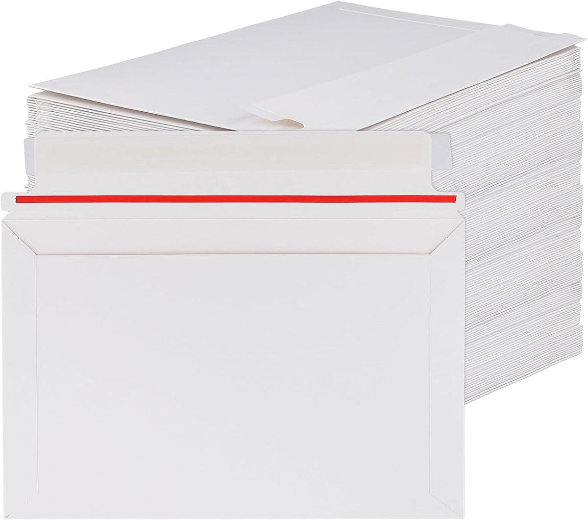 200 Pack 9.8x 6.5 Inch Rigid Mailers, 250 gsm Self Seal White Cardboard Envelopes, Stay Flat Envelopes for Files