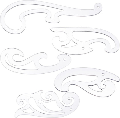 5 Pcs 5 Styles Acrylic French Curve Ruler for Sewing Tools Transparent Acrylic Drafting Stencils Templates Drawing