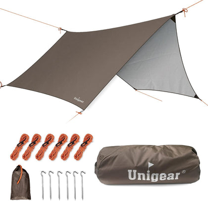Hexagon Hammock Rain Fly,15x14FT/12x10FT Multifunctional Waterproof Camping Tarp,Lightweight and Compact Tent Tarp