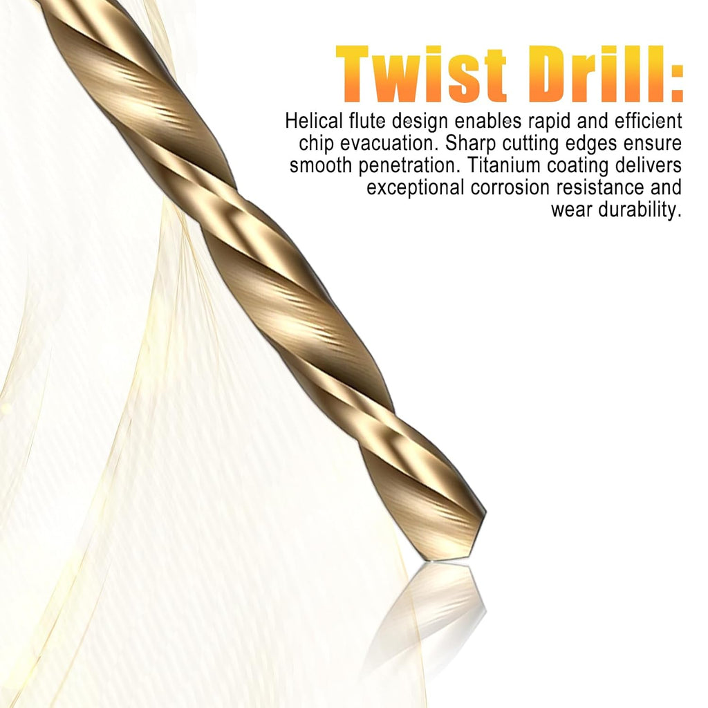 4-Piece Metric Tap & Drill Bit Set, Precision Screw Threading Tools