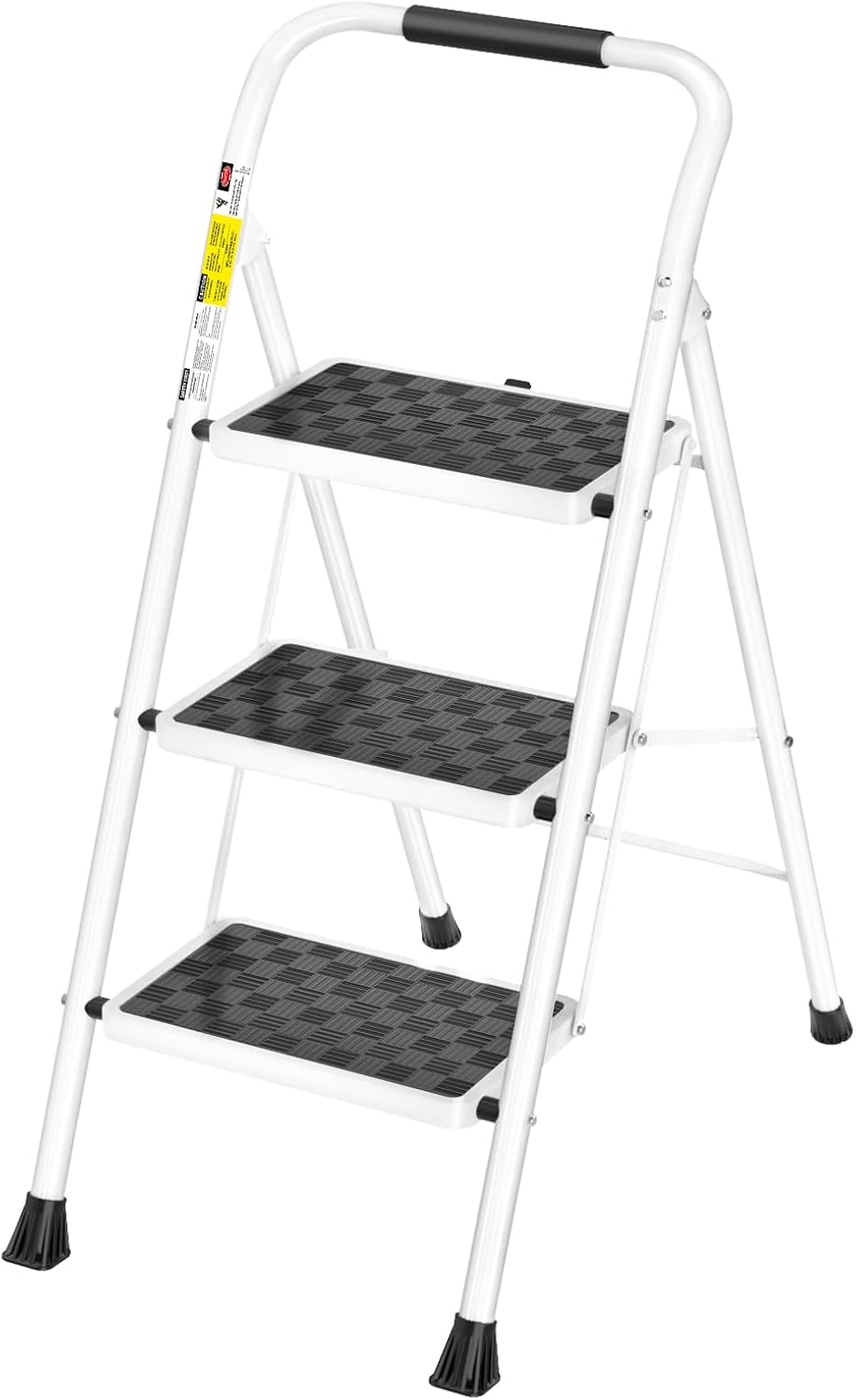3 Step Ladder,3 Step Stool for Adults Folding Step Stool with Cushioned Handle with Wide Anti-Slip Pedal Ergonomic