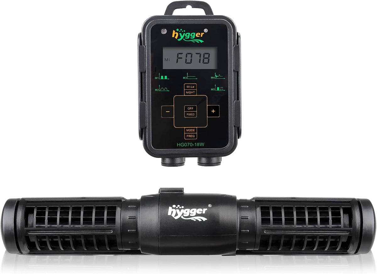 Aquarium Wave Maker, 18W Adjustable Cross Flow Pump with LED Display Controller, Magnetic DC 24V Aquarium Powerhead