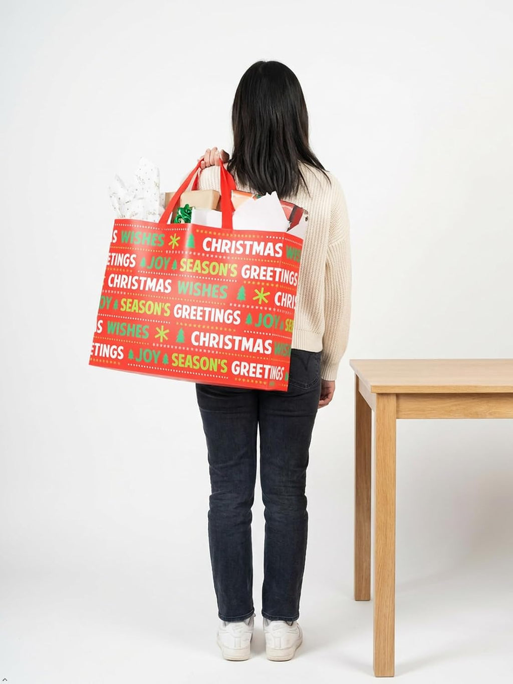 20 Pack Assorted Size Christmas Gift Bags with Tissue Paper