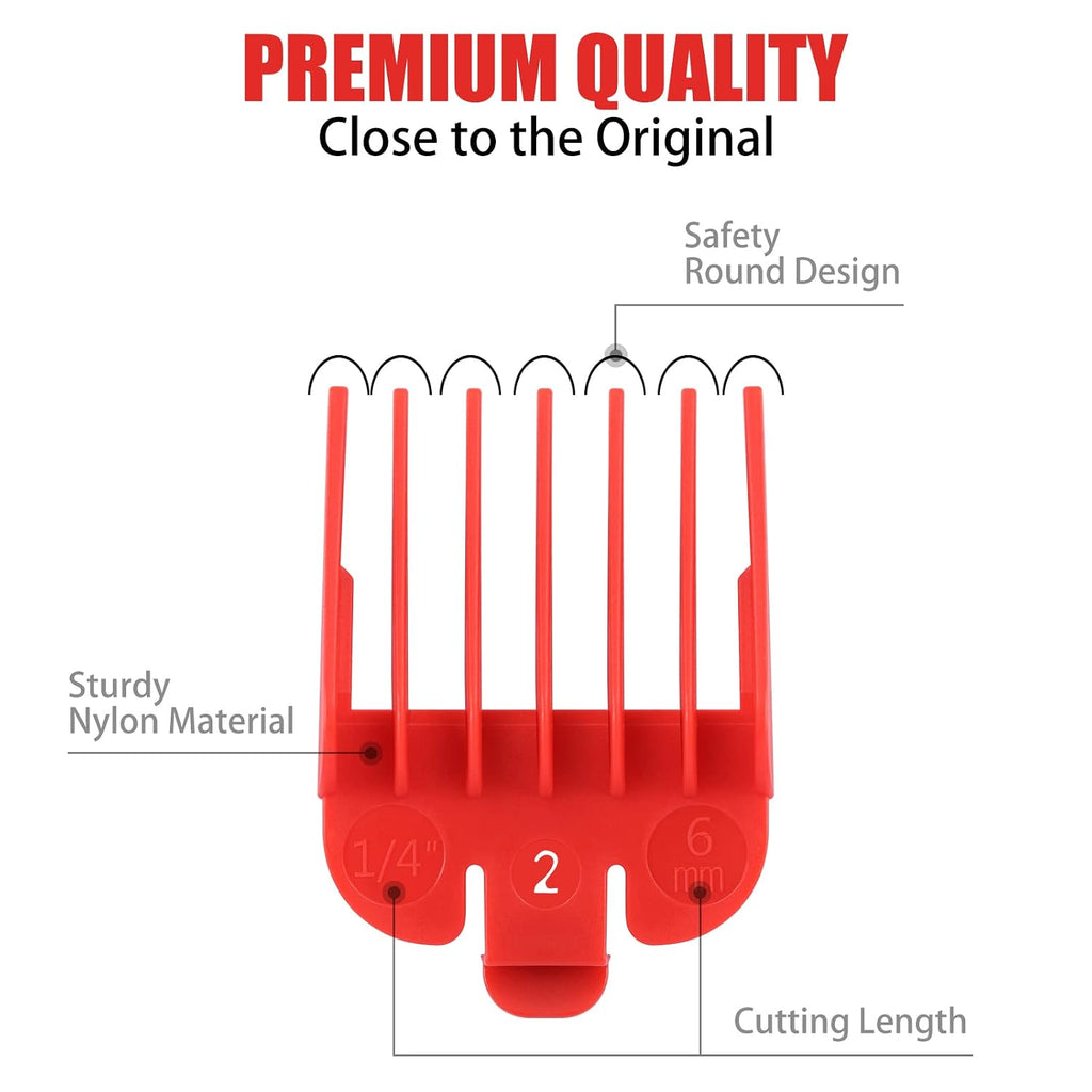 4 Professional Hair Clipper Guards Cutting Guides Fits for Most Wahl Clippers, Color Coded Clipper attachment