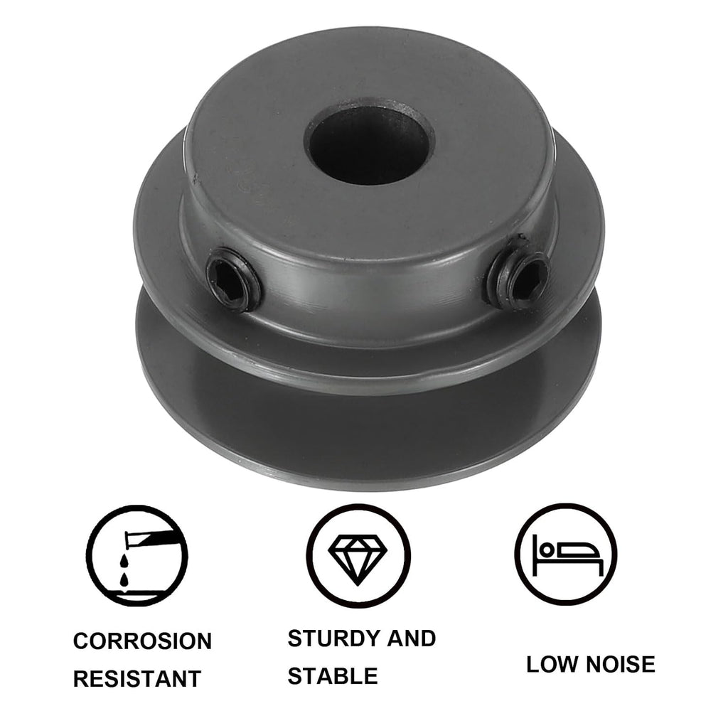 uxcell AK20-1/2 V-Belt Sheave 1/2" Bore, 2" OD, Single Groove Web Sheave