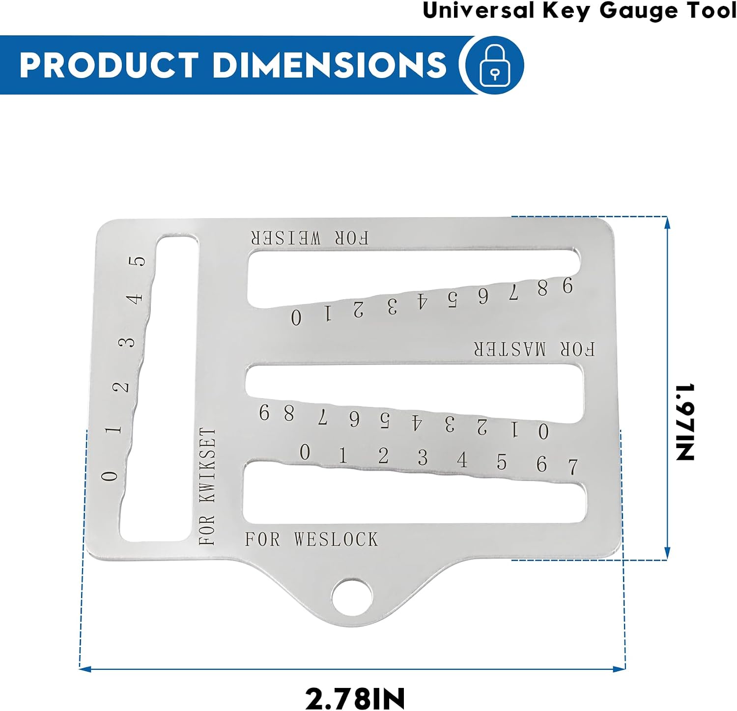 Universal Key Gauge Tool for Kwikset, Weiser, Weslock Locks