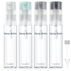 4 Pack Refillable Spray Bottle, Reversible Small Empty Spray Bottle with Fine Mist, Leak Proof - for Cleaning