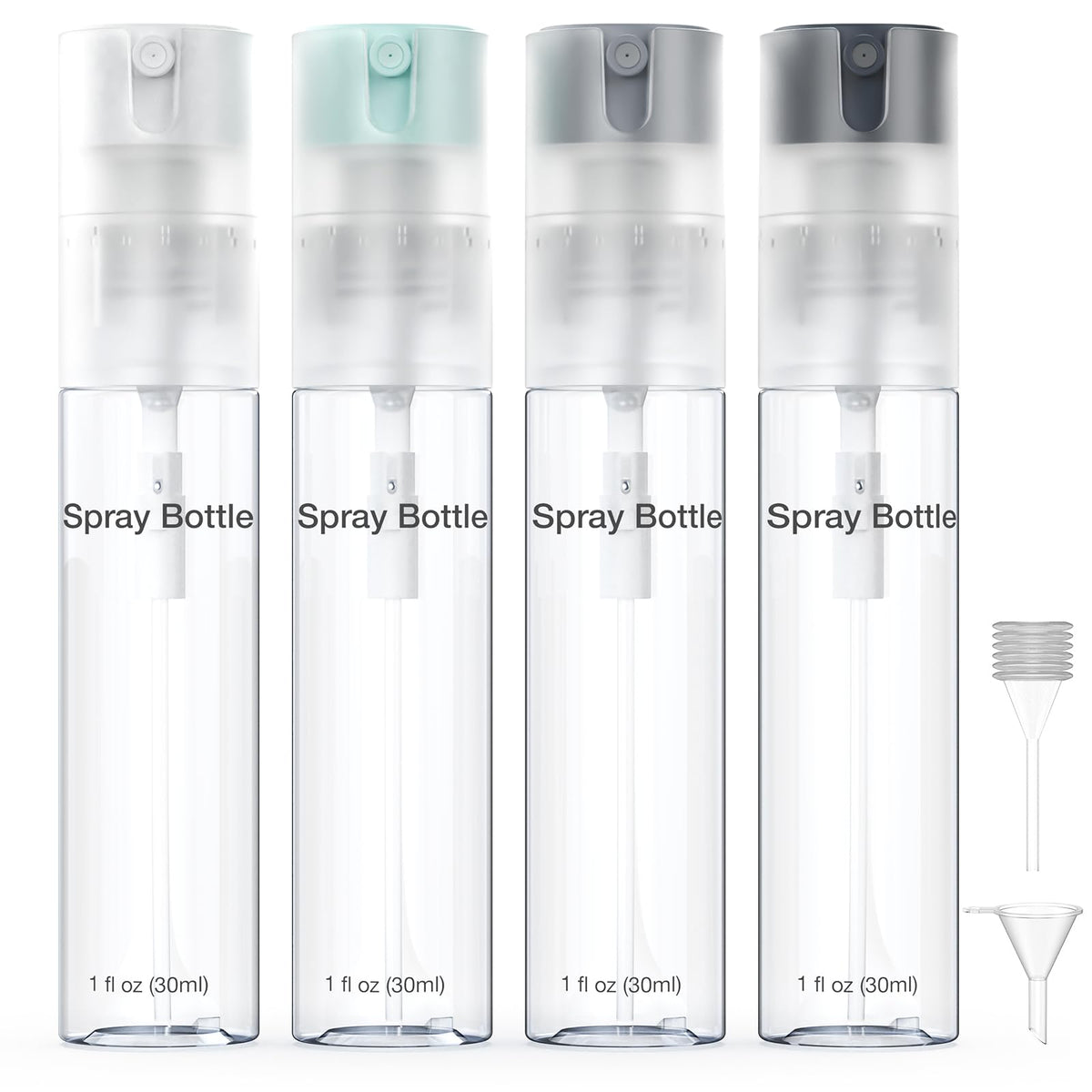4 Pack Refillable Spray Bottle, Reversible Small Empty Spray Bottle with Fine Mist, Leak Proof - for Cleaning