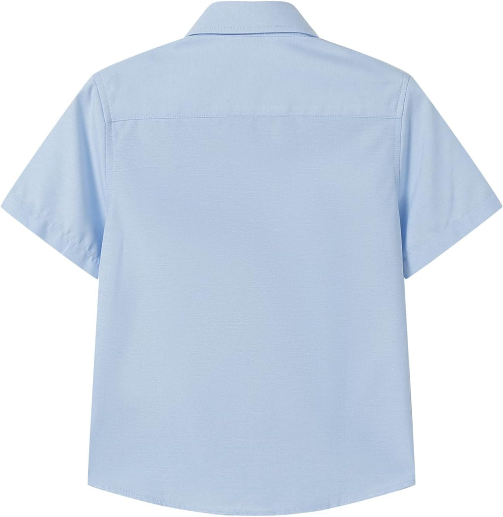 Boys Girls Oxford Shirt Short Sleeve Button Down Shirts Summer 5T-16Y