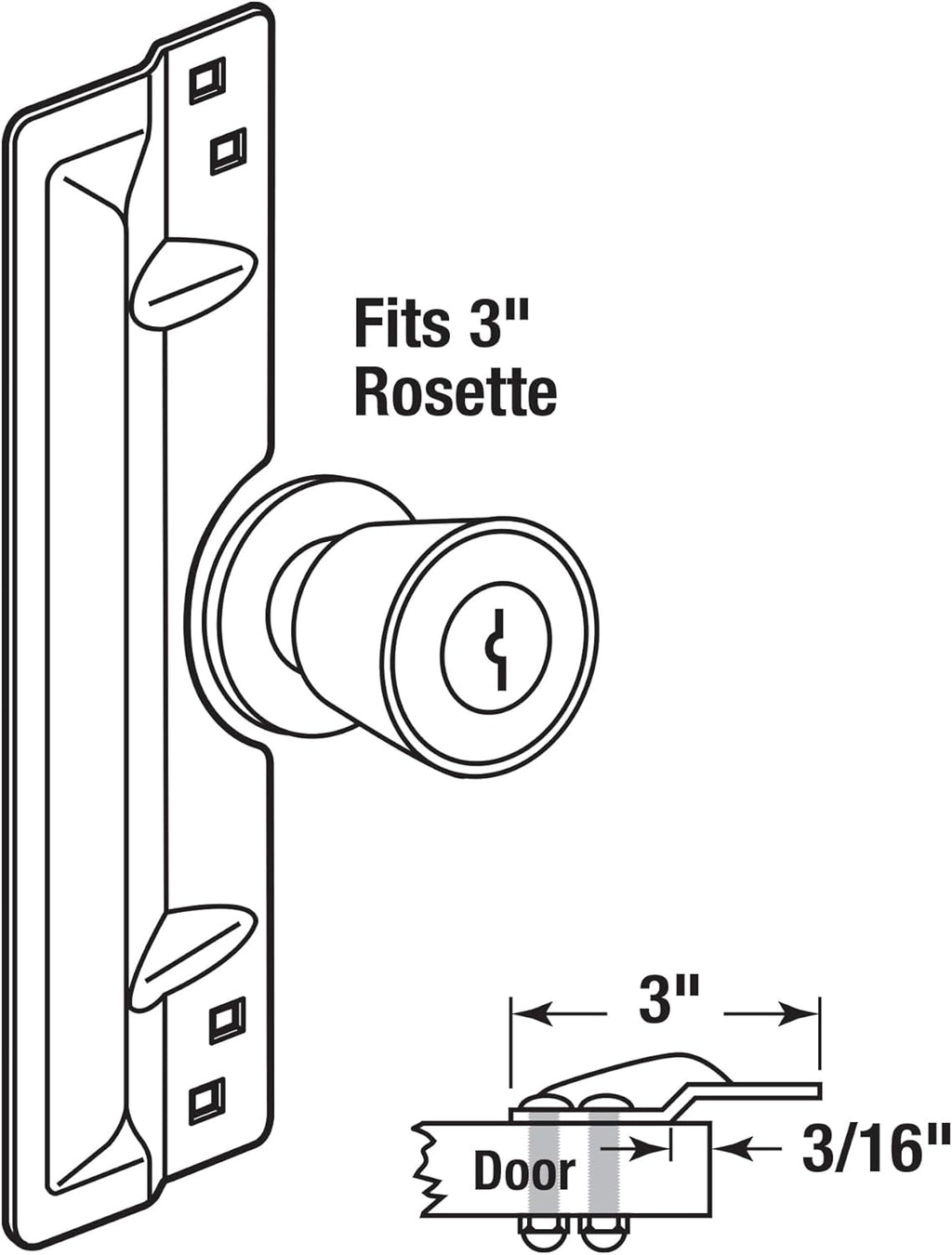 U 9503 Steel Latch Guard Plate Cover for Out-Swinging Doors, Gray (Single Pack)