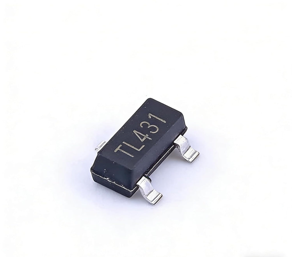100PCS TL431 Adjustable Precision Shunt Regulator IC, SOT-23 SMD, 2.5V-36V Adjustable Output, 37V Working Voltage, ±1% Voltage Reference