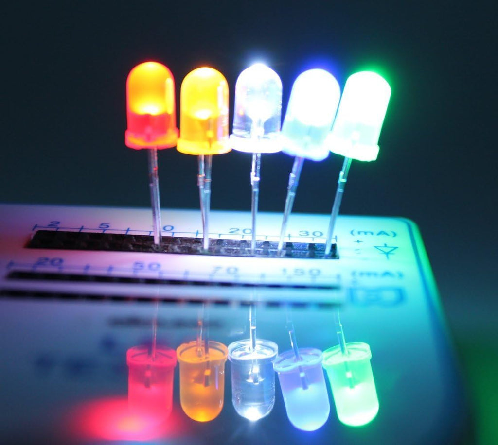 DiCUNO 450pcs 5mm LED Diode, LED Light Kit Box 5 Colors, for DIY Project