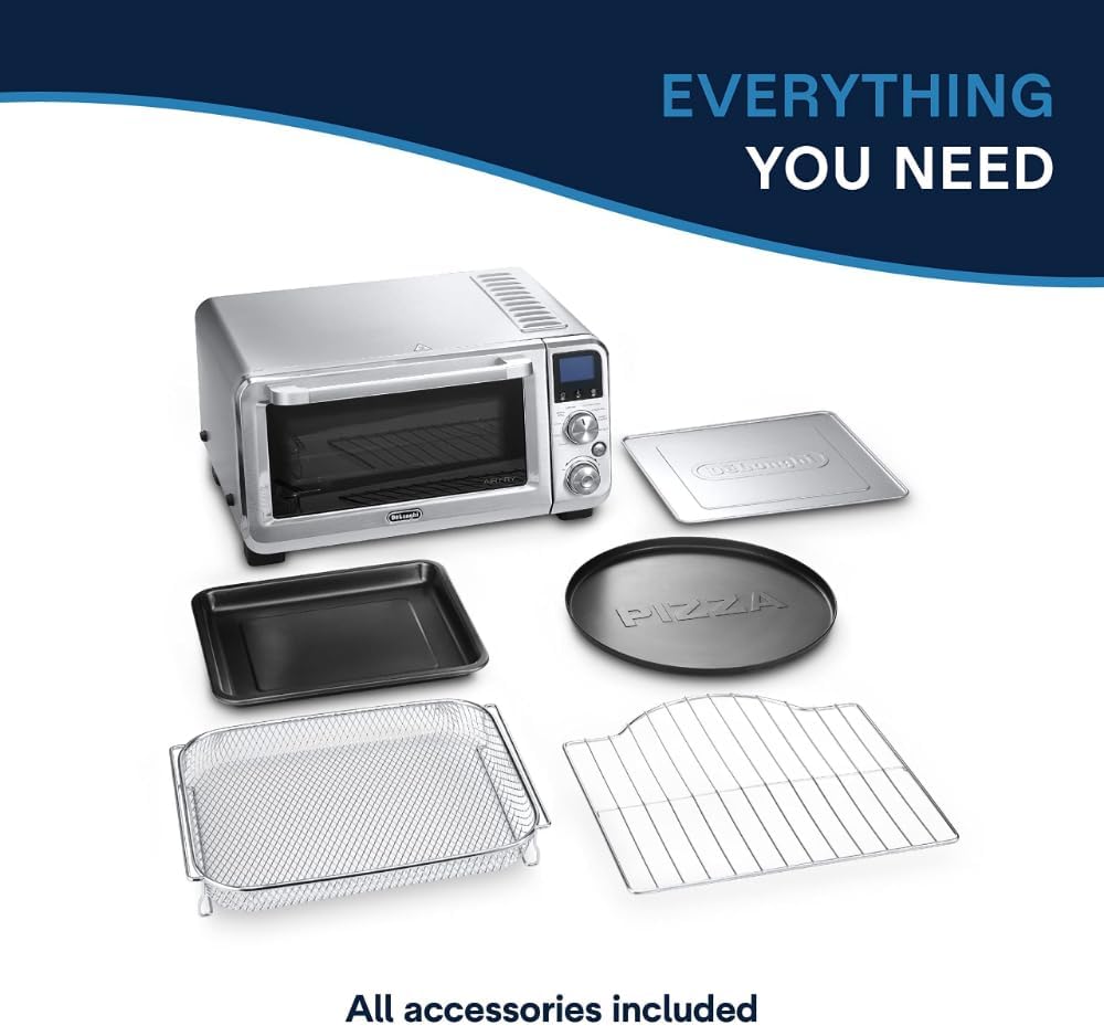 Digital Air Fry Convection Toaster Oven 14L Stainless Steel, Air Fry Oven, 9-in-1, Grills, Broils, Bakes, Roasts