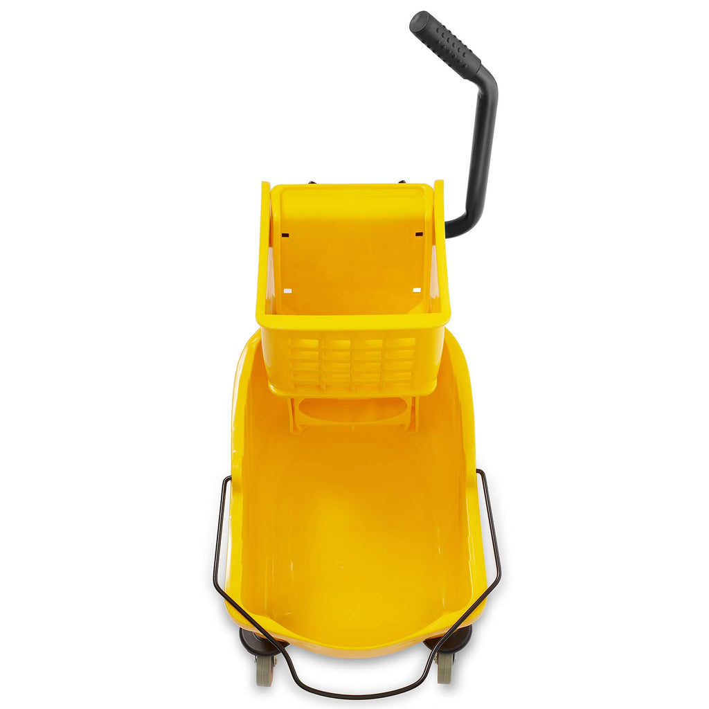 Commercial Mop Bucket with Side Press Wringer, 26 Quart, Yellow