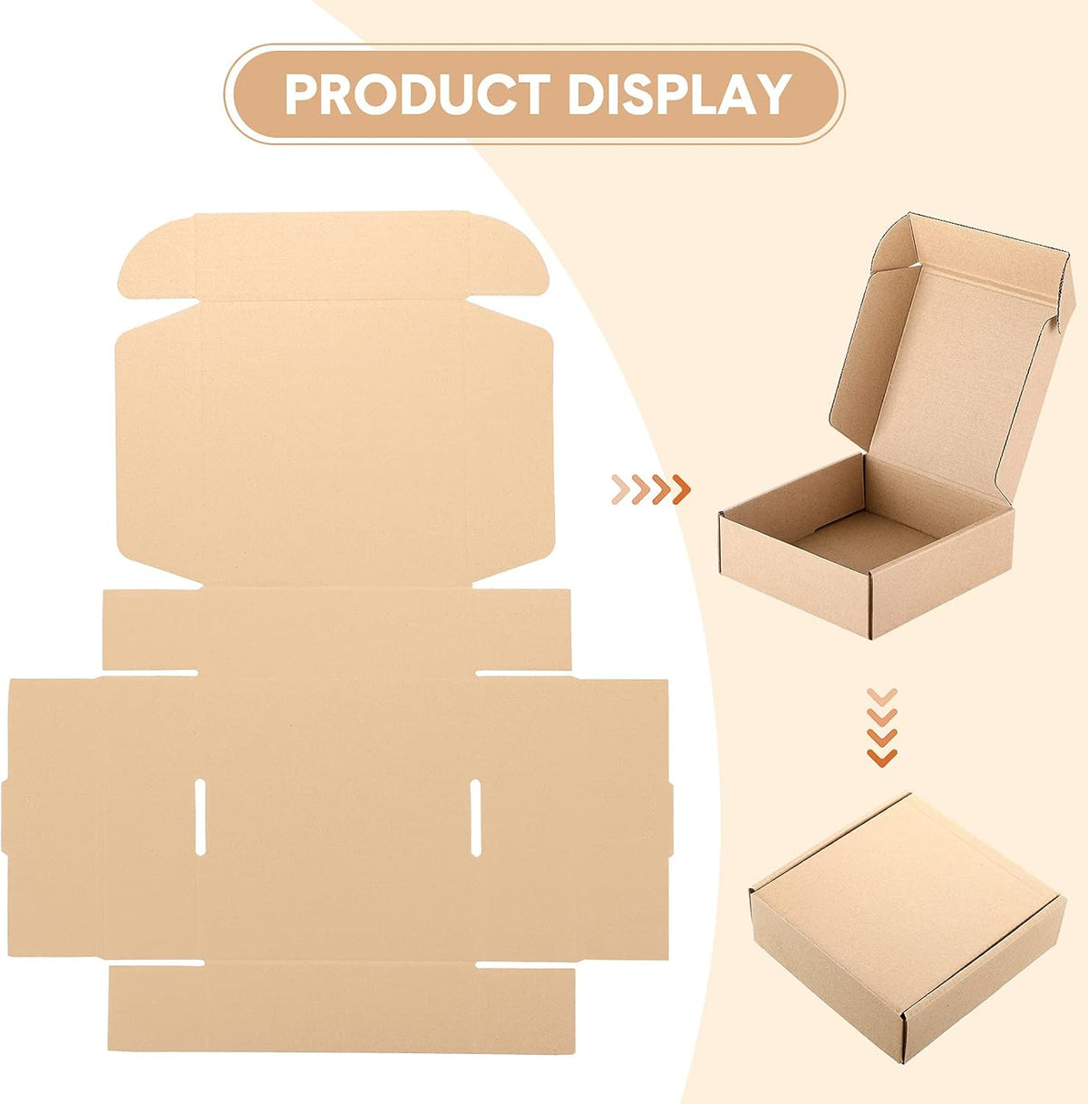 100 Pcs Small Shipping Boxes, 6 x 6 x 2 Inches, Brown