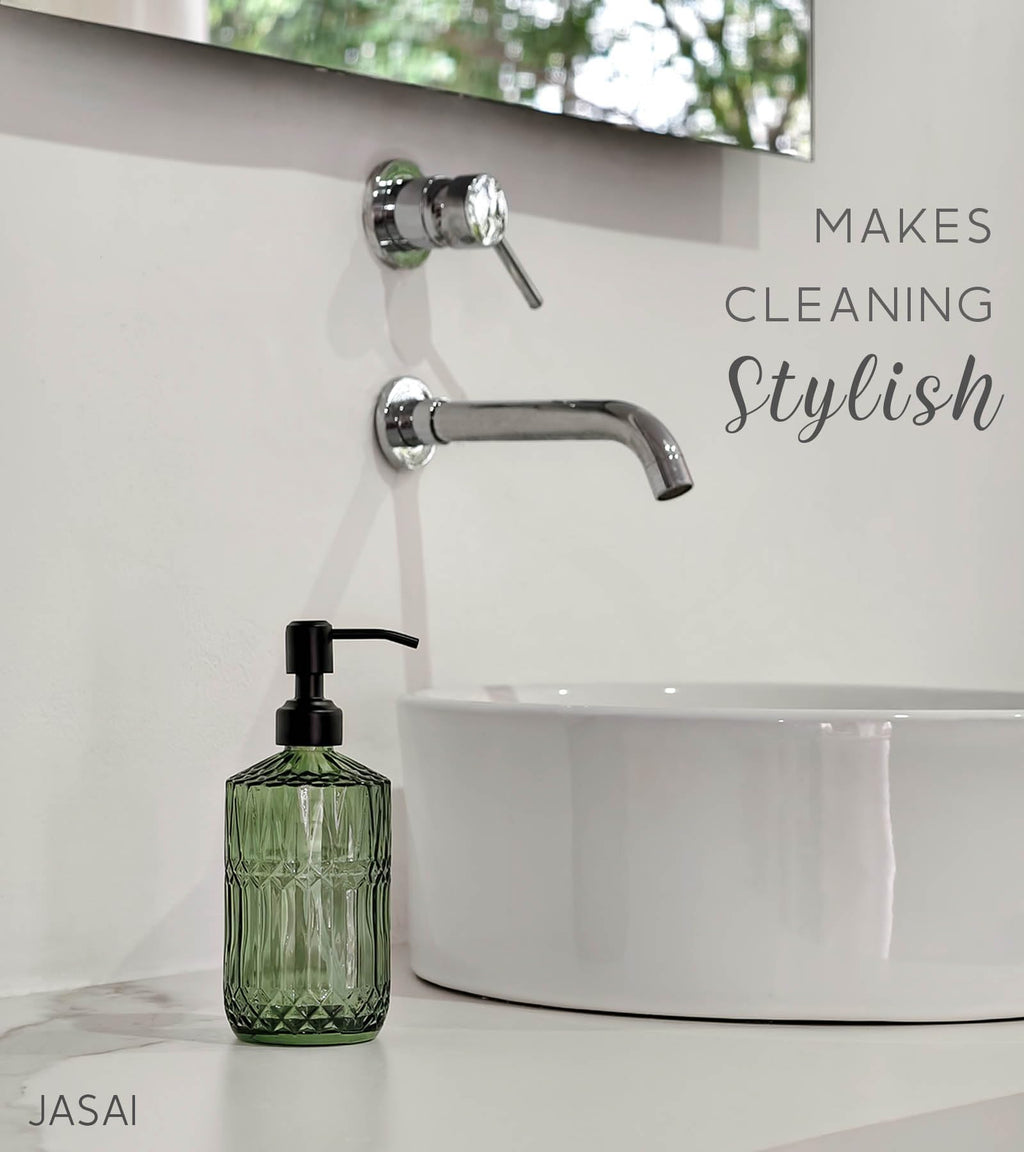 18 Oz Green Soap Dispenser with Black Rust Proof Pump