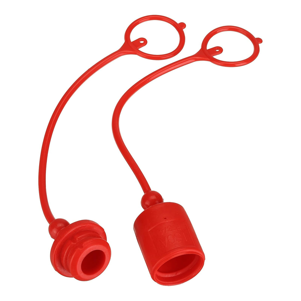 uxcell 1set Hydraulic Coupler Dust Cap and Plug Male Dust 1"Flat Face Red