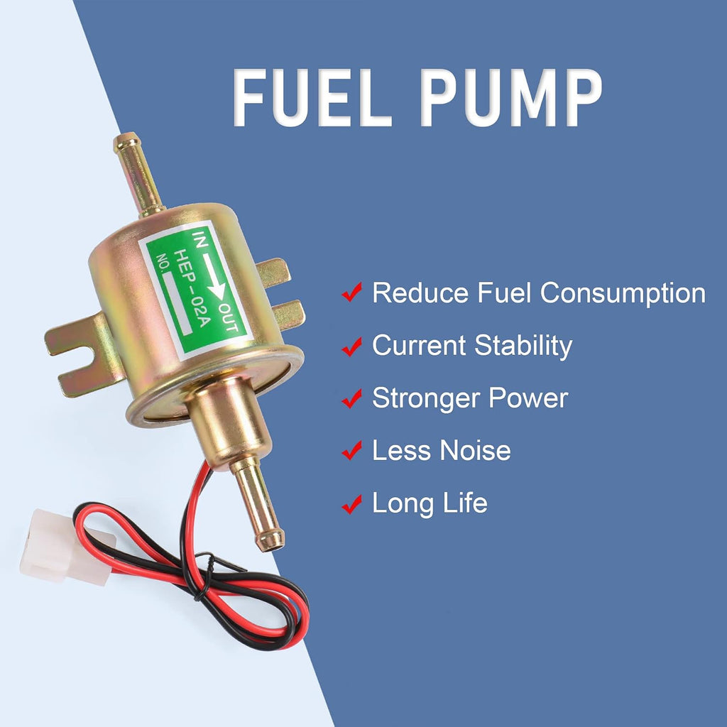 Universal Electric Fuel Pump Kit 12v 3-6 PSI Low Pressure Replacement For Carburetor Lawn Mower Gas Diesel Fuel Transfer Pump