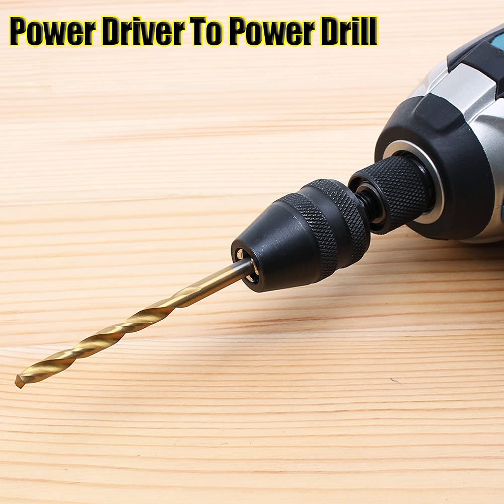 Keyless Drill Chuck for Impact Driver Chuck Conversion Adapter