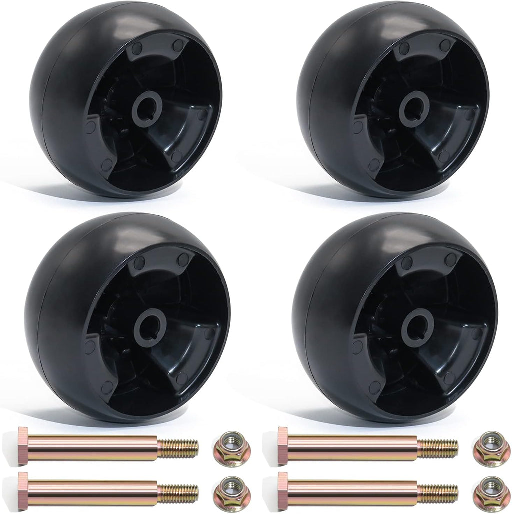 CheeMuii 4 Pack 734-04155 Lawn Mower Deck Wheels Kit with Bolts & Nuts