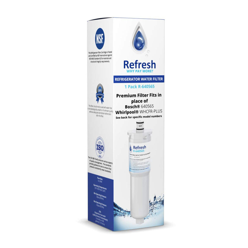 Refresh Refrigerator Water Filter Replacement for Bosch 640565, 1-Pack