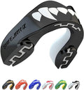 Black Fangz Mouth Guard, Adult Dual Layer Mouthguard with Case | Adult 12+ Years, Black Sports Mouthpiece, Easy Fit