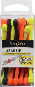 Gear Tie Original ProPacks - Reusable Rubber Twist Ties for Indoor & Outdoor Use - Bendable Wire Interior - Durable