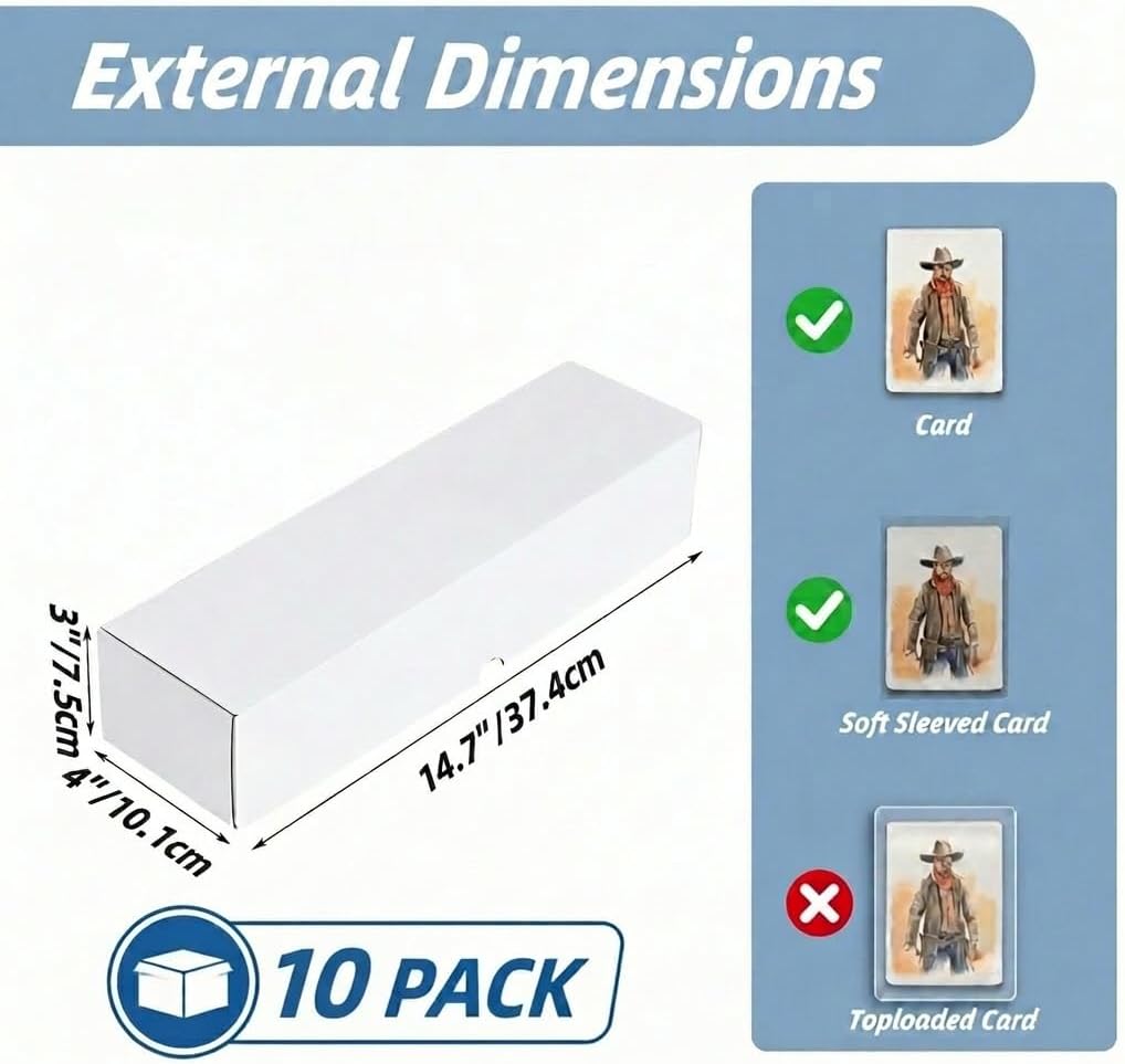 10 Pack Trading Card Cases, White 1100 Count Gaming Card Storage Box for TCG/Magic/Mtg Collection